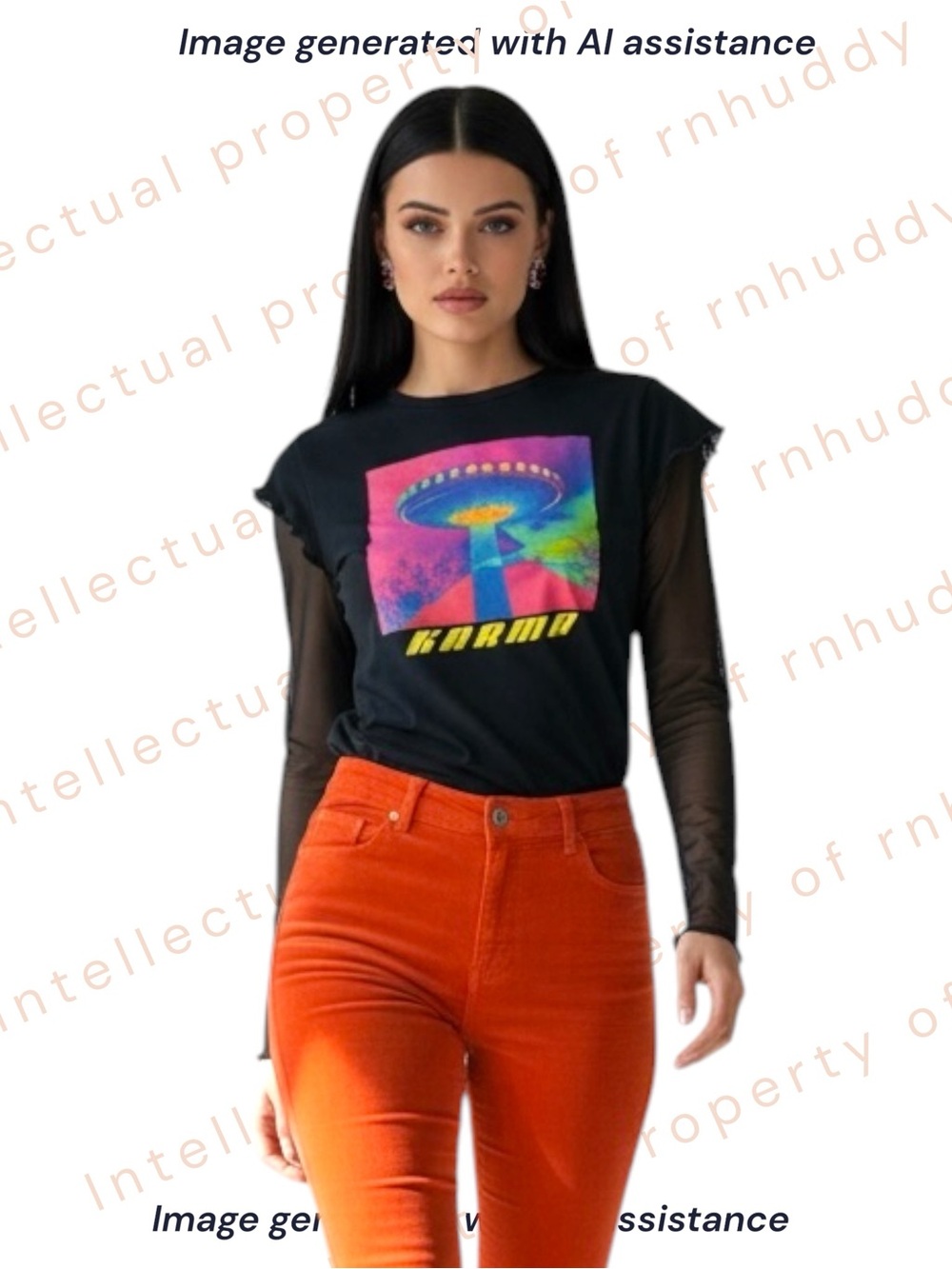 Current Mood Dolls Kill XS Karma graphic tee with sheer sleeves